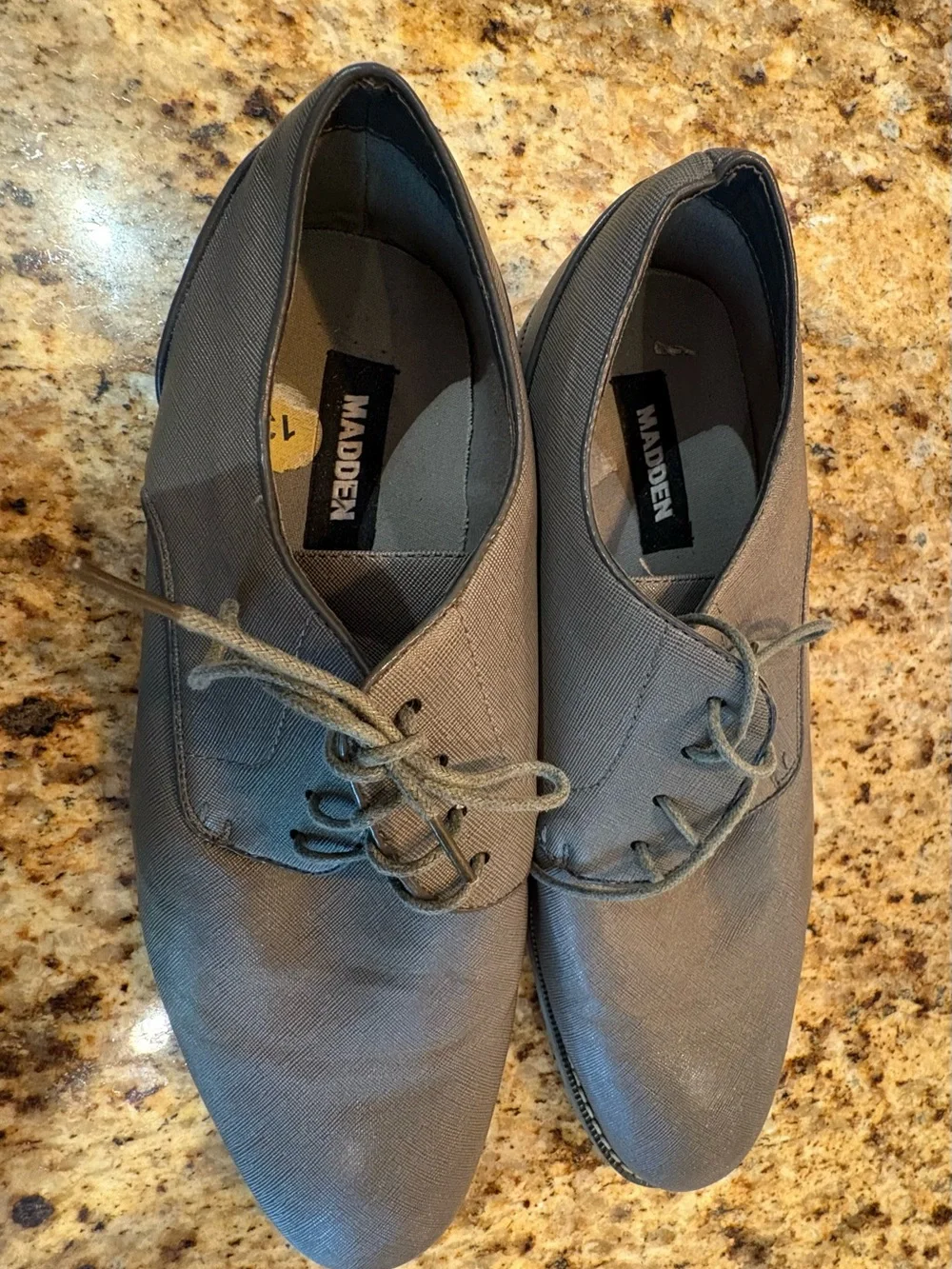 Steve Madden Men's Textured Derby Shoes. Sharp grey. size:13